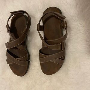 Aerosoles‎ Women's Brown Leather Flat Sandals Sz 7